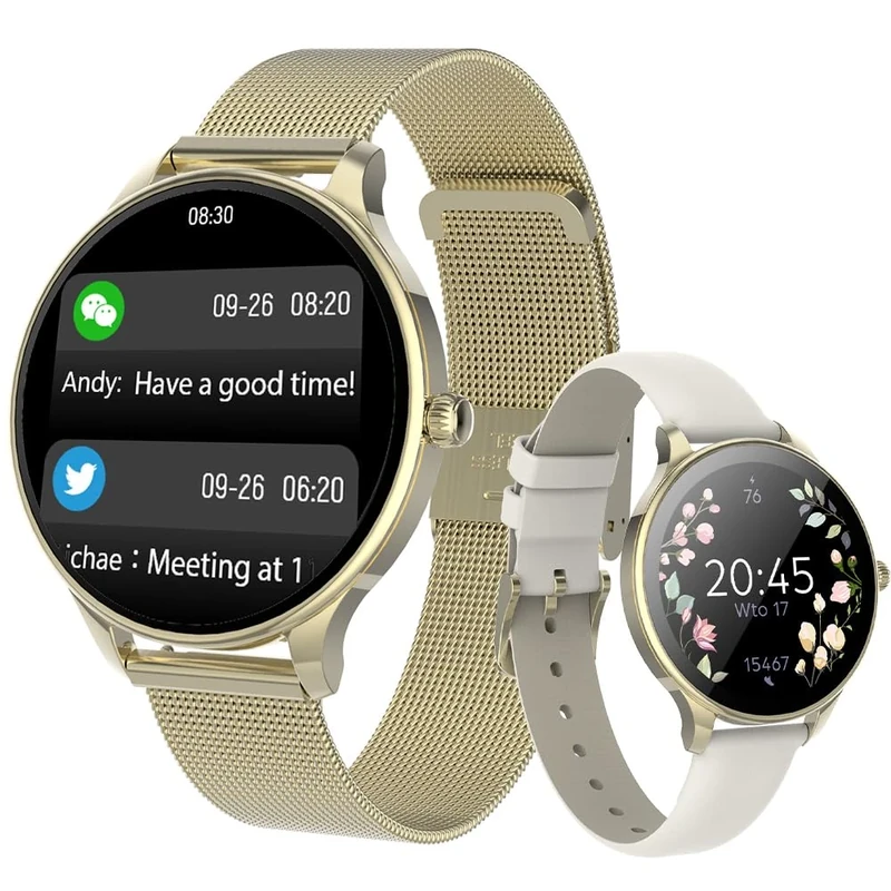 FOREVER Velora SB-306 Women’s Smartwatch – Elegant Gold, Heart Rate & Sleep Monitor, Notifications, Fitness Tracker, Stylish Touchscreen Watch for Women, Fashionable viral wristwatch – iOS & Android - Image 1