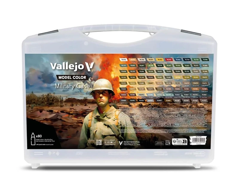 AV Vallejo Model Color Set - Military (76 Cols & 4 Aux)