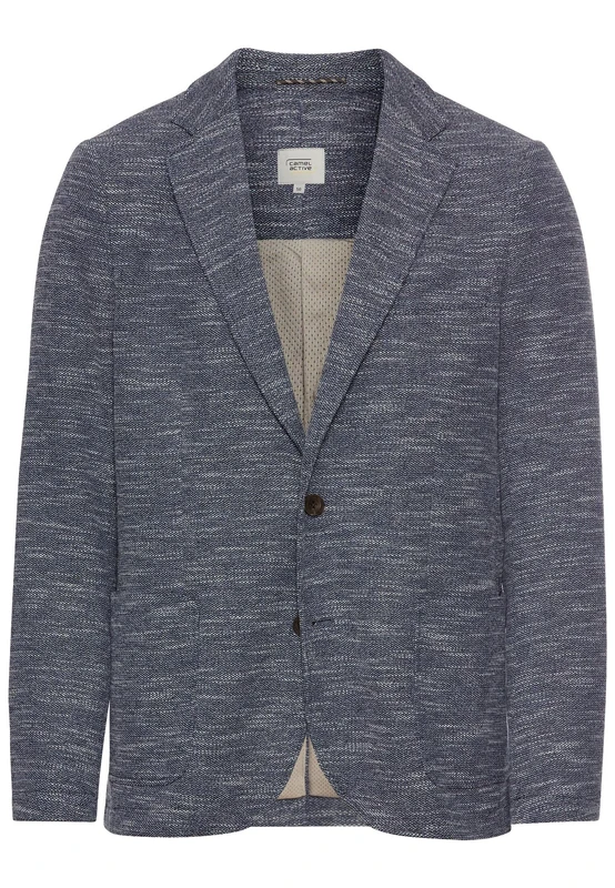camel active Men's Jersey Jacket with 2 Button Closure, darkblue, 48