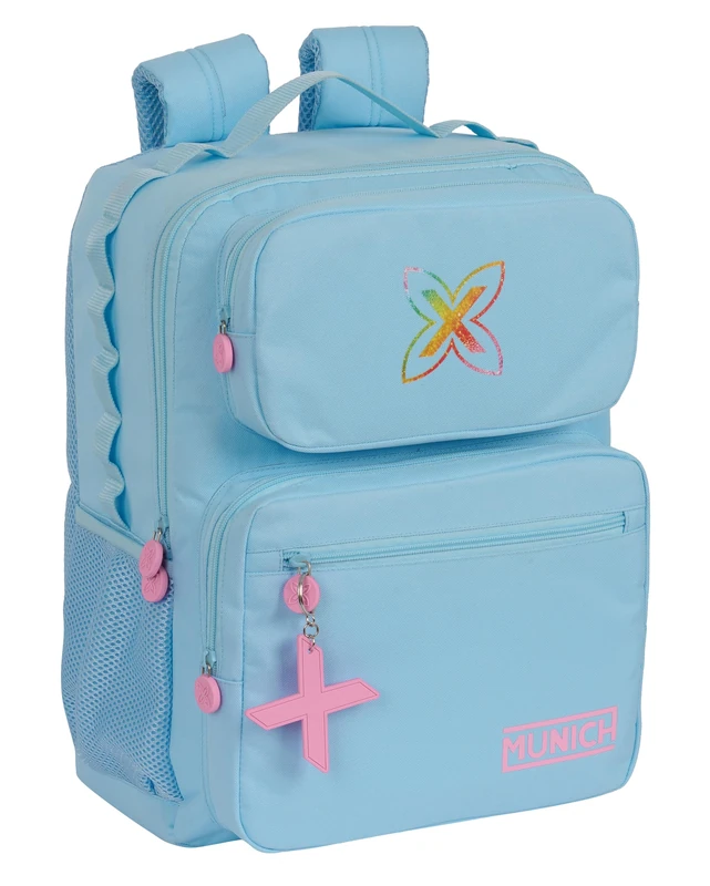Safta MUNICH AZUL CAPRI – Laptop Backpack 14.1 Inches, Ideal for Young People of Different Ages, Comfortable and Versatile, Quality and Resistance, 33 x 16 x 42 cm, Colour, light blue, Estándar,