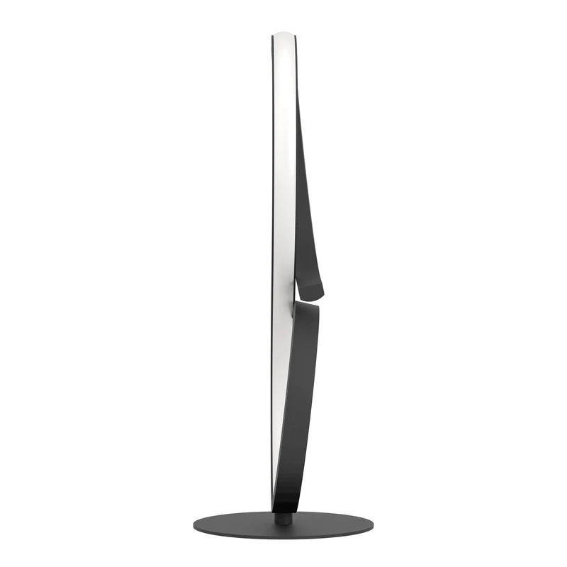 Eglo LED Bedside lamp Serpins, Curved Table lamp, Room Decoration Living Room, Bedroom Lighting Made of Metal in Black and Plastic in White, Warm White, H 40.5 cm