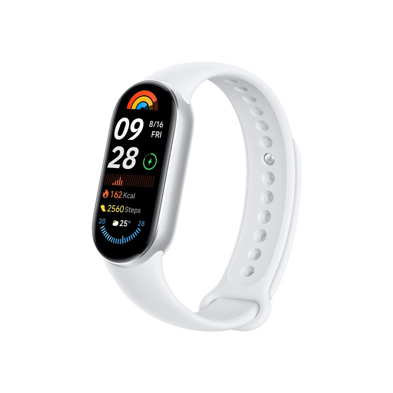 XIAOMI Smart Band 9 Fitness Tracker, AMOLED Display with 1200 Nits, Sp02 Tracking, Sleep and Heart Rate Monitor, Notifications, 5ATM Waterproof, Mi Fit App, Glacier Silver