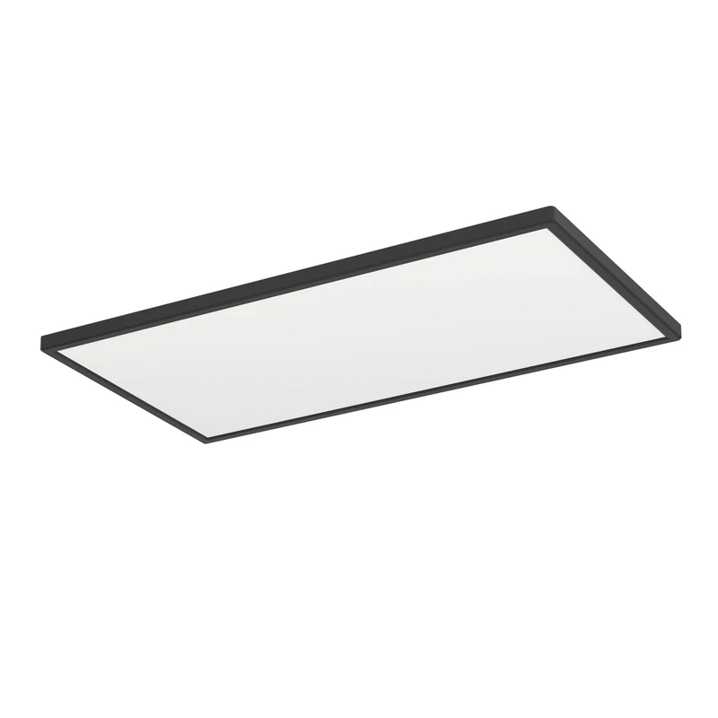 Eglo LED Ceiling Light Fitting Rovito, Round Ceiling lamp, Bathroom Lighting, Flush luminaire Made of Plastic in Black and White, Warm White-Cold White, IP44, 57x30 cm