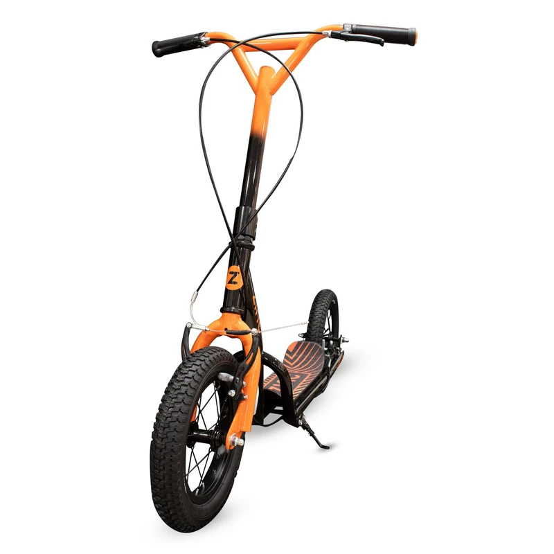 Zinc Radikal BMX Scooter for Kids Ages 6+ – 12 Inch Big Wheel Stunt Scooters with 360 Degree Handlebar Spin, Front & Rear Brakes, Steel Frame, Off-Road Tyres, Orange & Black