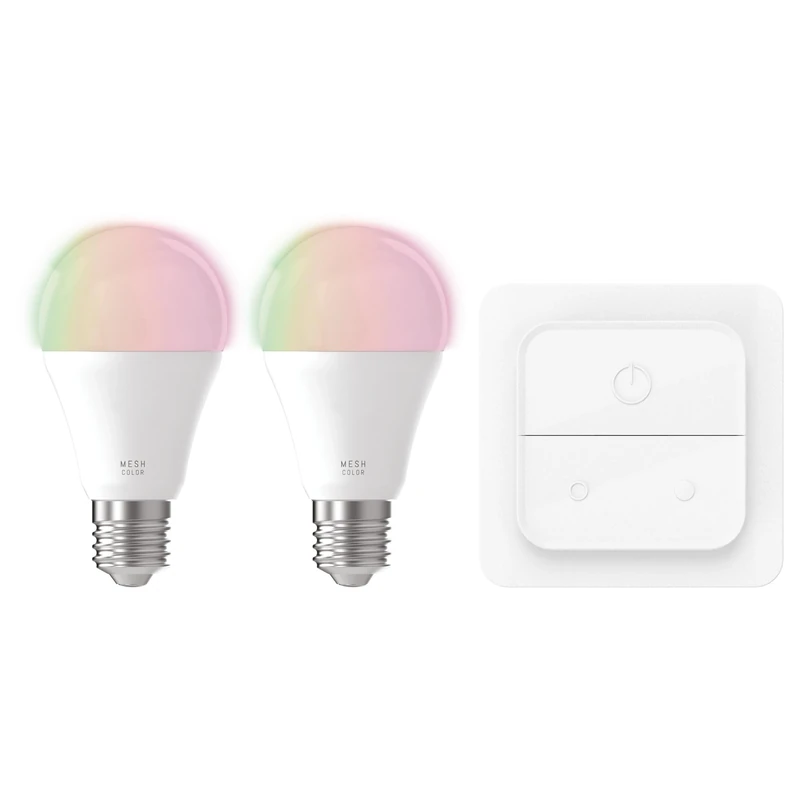 Eglo Connect.z Smart-Home LED Light Bulbs, Set of 2 E27 Lightbulbs with Light Switch, ZigBee, app and Alexa Voice Control, dimmable, Warm White-Cold White, RGB, 806 lumens, 9 watts