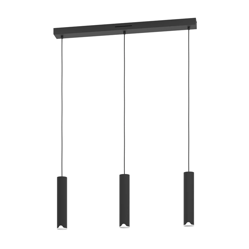 Eglo Connect.z Smart-Home LED Pendant Lighting Balamorta-Z, 3 Light Metal Hanging lamp in Black and White, ZigBee, app and Alexa Voice Control, Warm White-Cold White, RGB, dimmable
