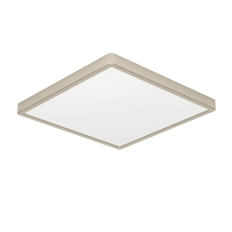 Eglo LED Ceiling Light Fitting Fueva 6, Square Ceiling lamp, Flush Light Fixture, Plastic in Silver and White, Ceiling Lighting Warm White-Cold White, 39x39 cm