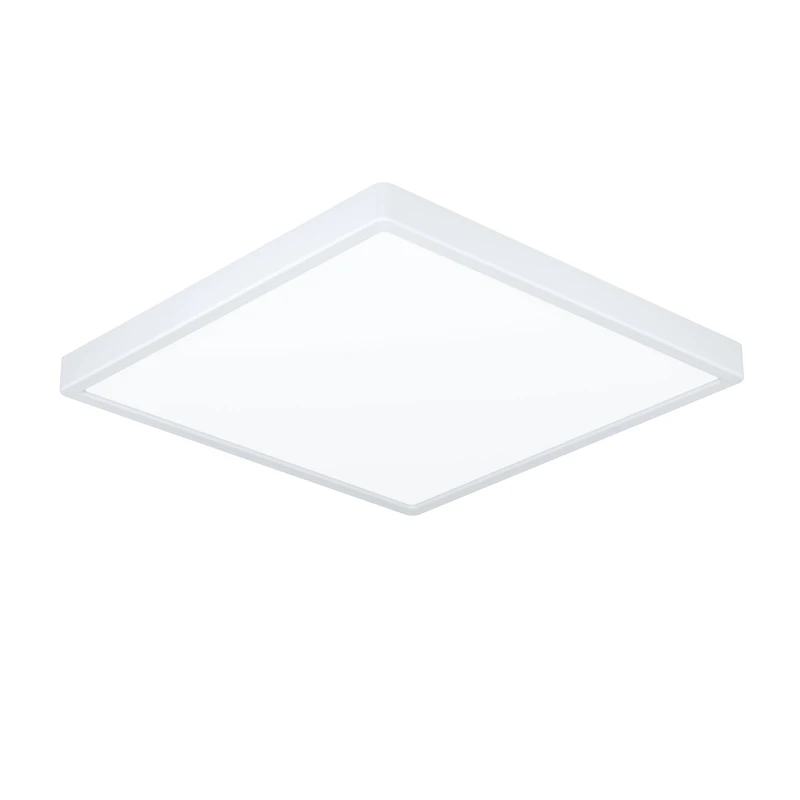 Eglo LED Ceiling Light Fitting Fueva 6, Square Ceiling lamp, Flush Light Fixture, White Plastic, Ceiling Lighting Warm White-Cold White, 39x39 cm