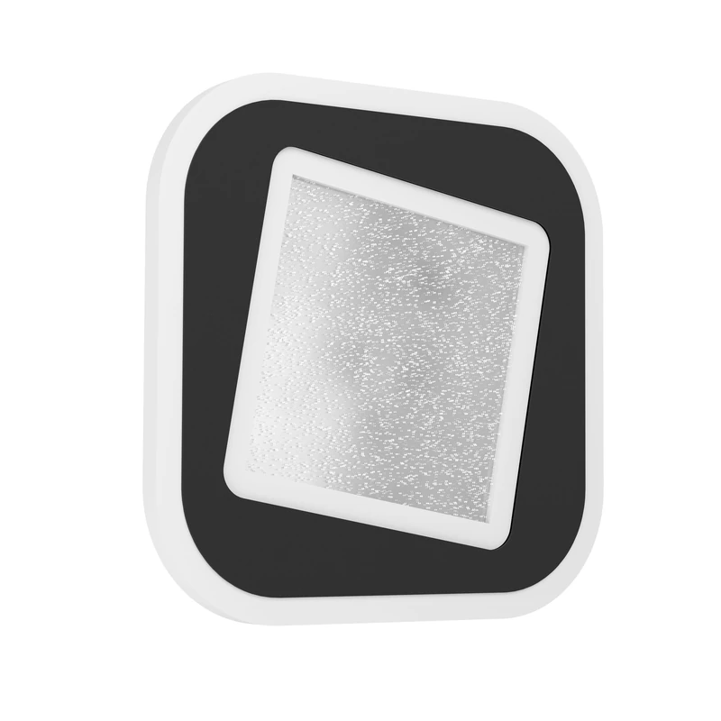 Eglo LED Ceiling Light Fixture Macchioni, Ceiling lamp with Crystal Effect, Kitchen and Office Lighting, Light Fixture Made of Metal and Plastic in Black, Neutral White, 20x20 cm