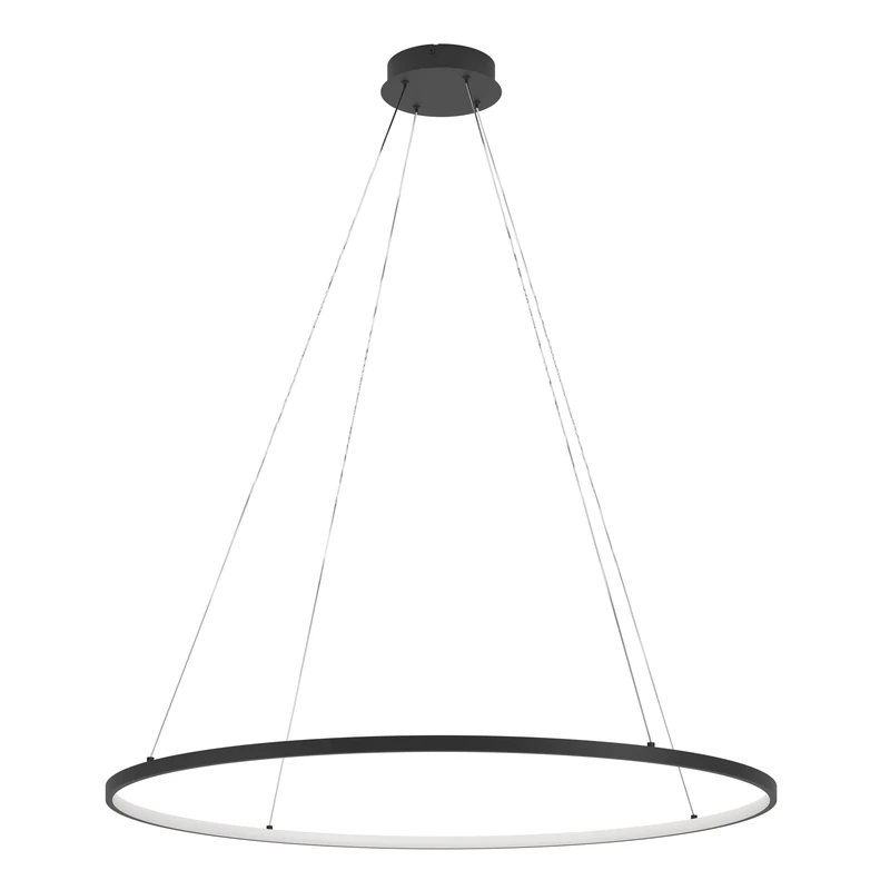 Eglo Parruta LED Pendant Light - 99cm Black Metal Dining Lamp