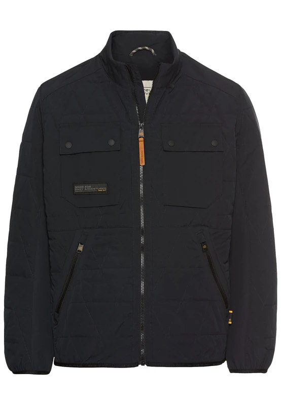 camel active Men's Blouson with Stand-Up Collar, darkblue, 46