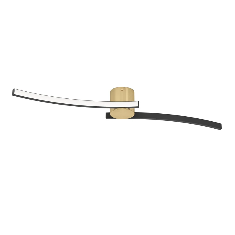 Eglo LED Ceiling Light Fitting Aieta, Ceiling Lighting for Office and Kitchen, Office and Kitchen lamp Made of Brass Coloured Metal and Black Plastic, Neutral White, 13 x 72 cm