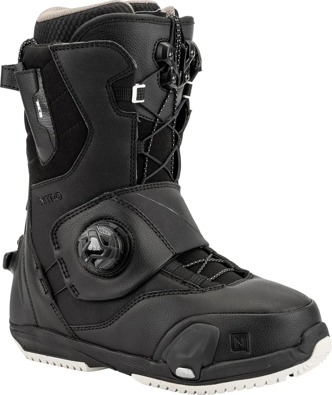 Nitro Women's Cave Step On TLS Snowboard Boat, Black, 26.5