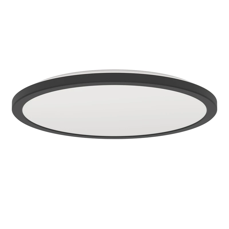 Eglo Connect.z Smart Home LED Bathroom Ceiling Light Rovito-Z, ZigBee, app and Alexa Voice Control, Warm White-Cold White, RGB, dimmable Ceiling lamp, Black, IP44, Ø 39 cm