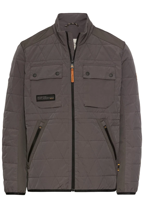 camel active Men's Blouson with Stand-Up Collar, gray, 38