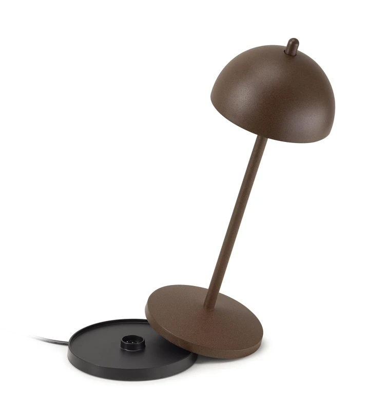 LVL - La Ville Lumière EvaG Rechargeable Wireless Table Lamp - LED Lamp with Touch Dimming for Indoor/Outdoor Use IP65 - Light Temperature from 2200 to 3000K, Long-Lasting, Aluminum, Corten