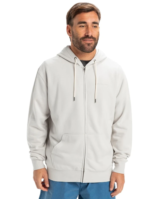 Quiksilver Fleece with zipper SALT WATER ZIP HOODIE Men Grey L