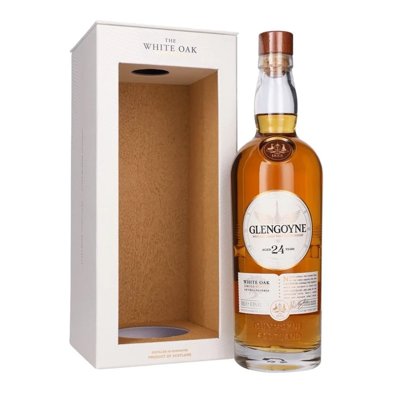 Glengoyne White Oak 24 Year Old Limited Edition | Highland Single Malt Scotch Whisky | 70cl | 48% ABV | First Fill Bourbon & Virgin Oak | Bright Fruity Notes | Premium Collectable Gift