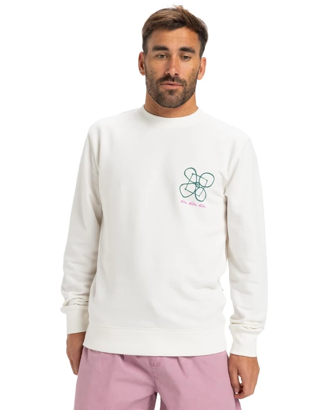 Quiksilver Fleece top GRAPHIC MIX CREW Men White XXL