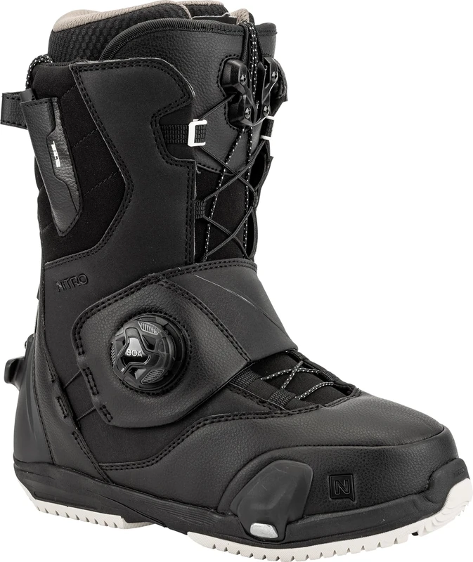 Nitro Women's Cave Step On TLS Snowboard Boat, Black, 24.5