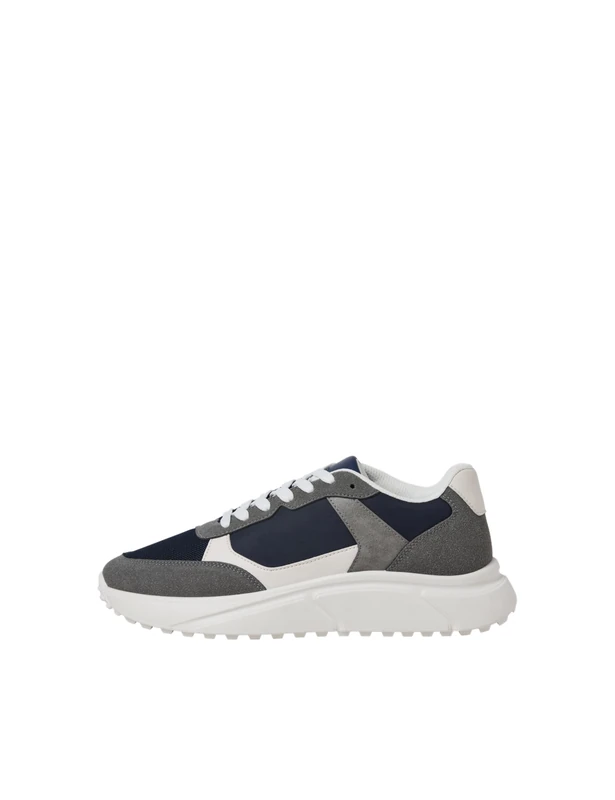 JACK & JONES Aspire Runner Polyurethane Men's Castlerock/Navy Blazer Trainers - UK 12