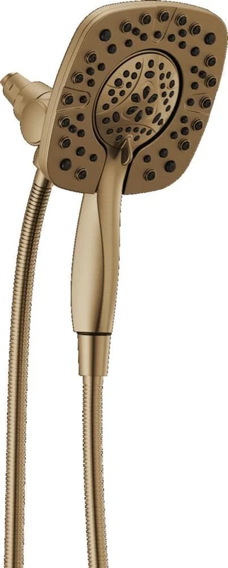Delta Faucet 4-Spray In2ition Dual Shower Head with Handheld Spray, Gold Shower Head with Hose, Showerheads & Handheld Showers, Handheld Shower Heads, Champagne Bronze 58498-CZ