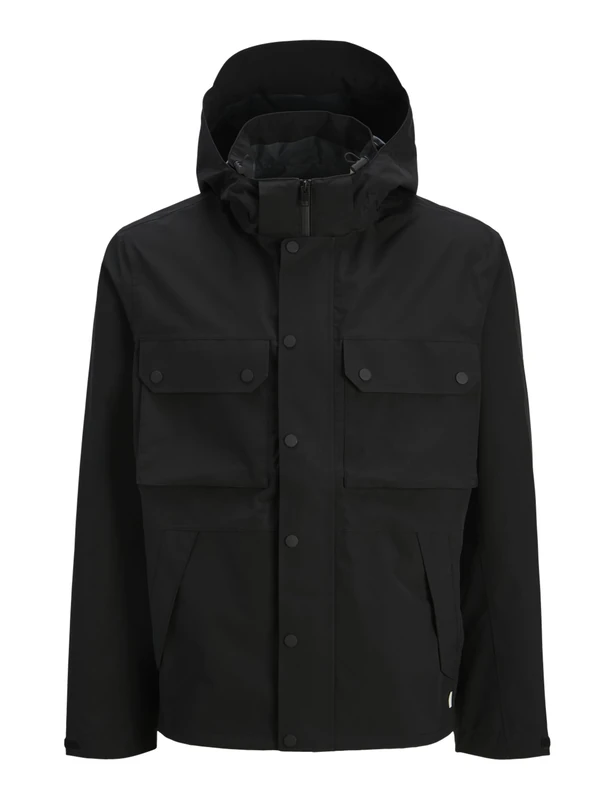 JACK & JONES Men's Jprccreagan Tech Rain Jacket, Black, XL