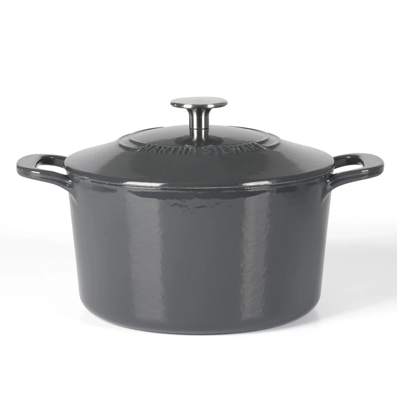 Martha Stewart Gatwick 4 Quart Enamel Cast Iron Dutch Oven - Grey