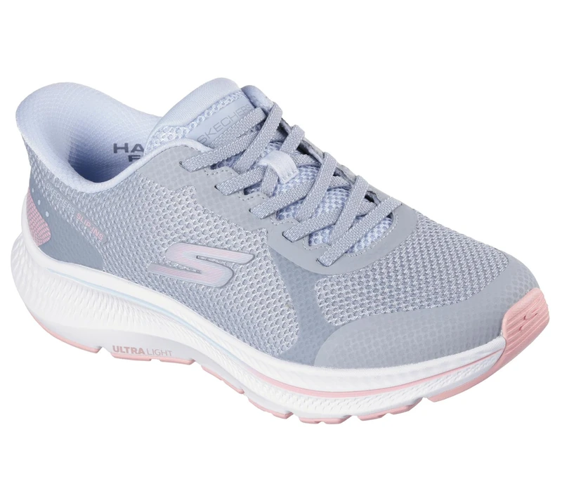 Skechers Women's Go Run Consistent 2.0 Captiva Slip-On Sneakers, Gray Textile/Lt.Blue Trim, 6 UK