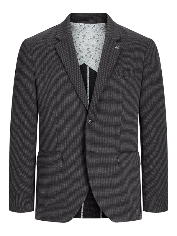 JACK & JONES Male Single Breasted Blazer JPRBRISTOL Slim Fit Blazer, Dark Grey, 46