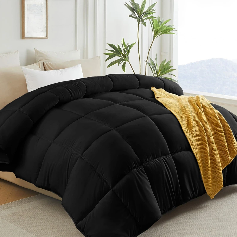 L LOVSOUL Down Alternative California King Comforter Duvet Insert Black