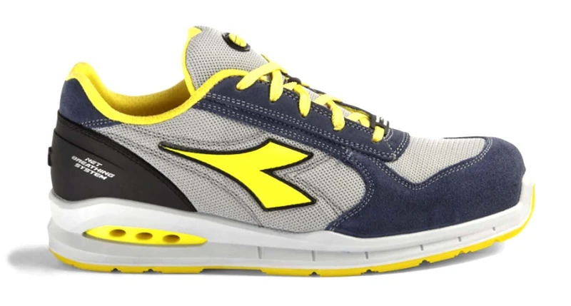 Diadora Run Airbox Shoe, Black Yellow, 46 EU