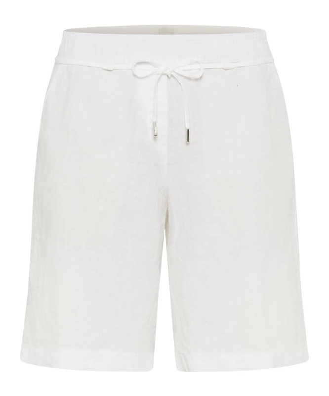 Brax Women's Style.Mel B Bermuda Pure Linen Bermuda Shorts, 99 White,