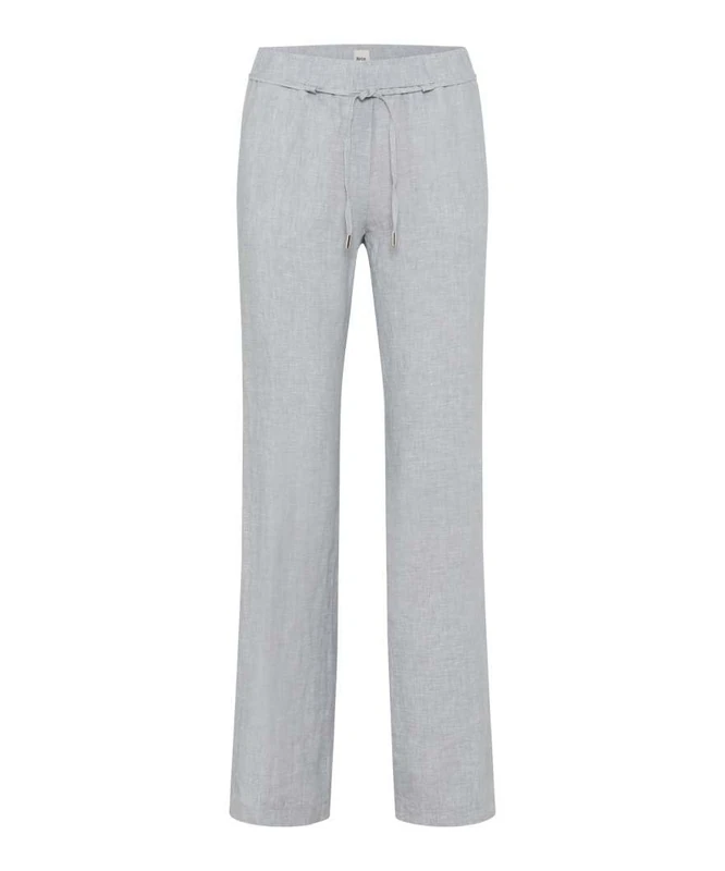 Brax Women's Style.Farina Pure Linen Quality Pants, 09 Grey Melange, 31W x 32L - Image 1