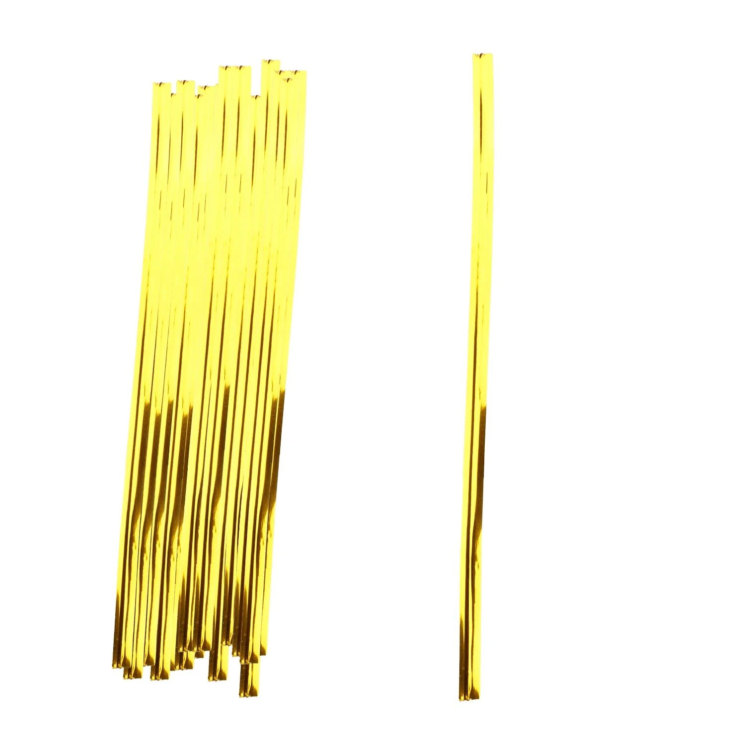 GroveEss 100PCS Gold Twist Ties-Metallic Twist Ties Reusable Bread Bags Ties Present Supplies for Baking Candy Coffee Goodie Bags Snacks Party Gift Bags Craft Making