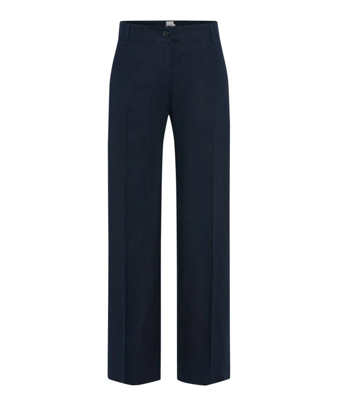 BRAX Women's Style.Maine S Pure Linen Quality Trousers, 22 Navy, 34W x 32L