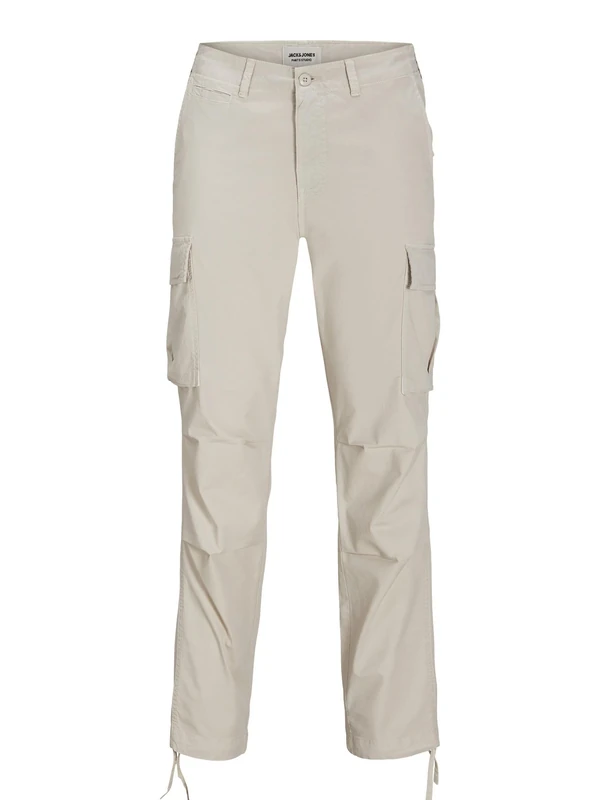 Jack & Jones Male Cargo Trousers Tapered Fit Cargo Trousers, Moonbeam, 32 W/34 L