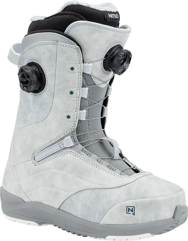 Nitro Women's Crown BOA Snowboard Boots, Grey, 25