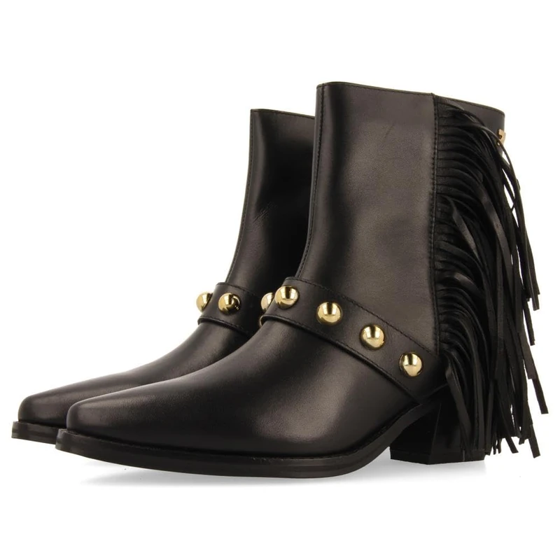 GIOSEPPO Women's Clarksville Oxford Boot, Black/White, 6 UK