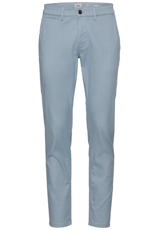 camel active Men's Herren Basic Chino Slim Fit Blau, 34, Menswear-34/34 Trouser, Blue, W/34 L