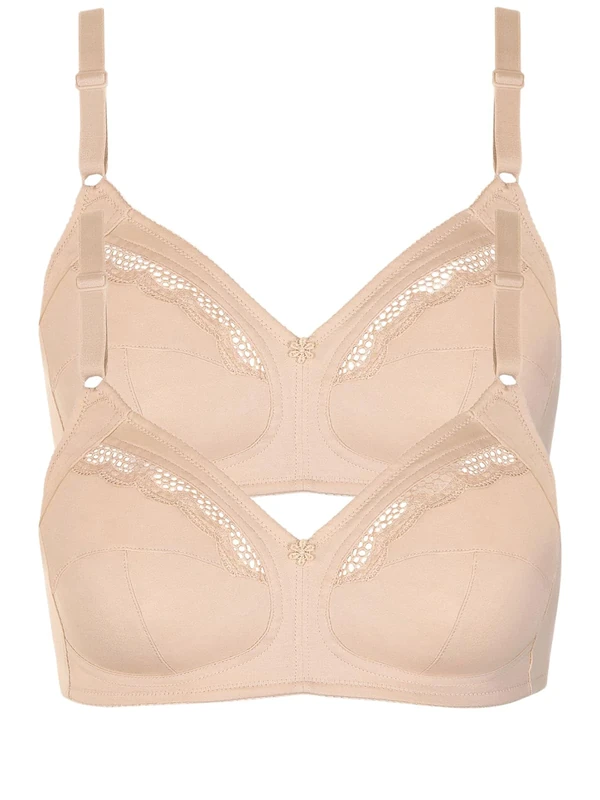 Lisca Women's Pack of 2 Non-Wired Bra Manja 020146 Skin 40C - Image 1