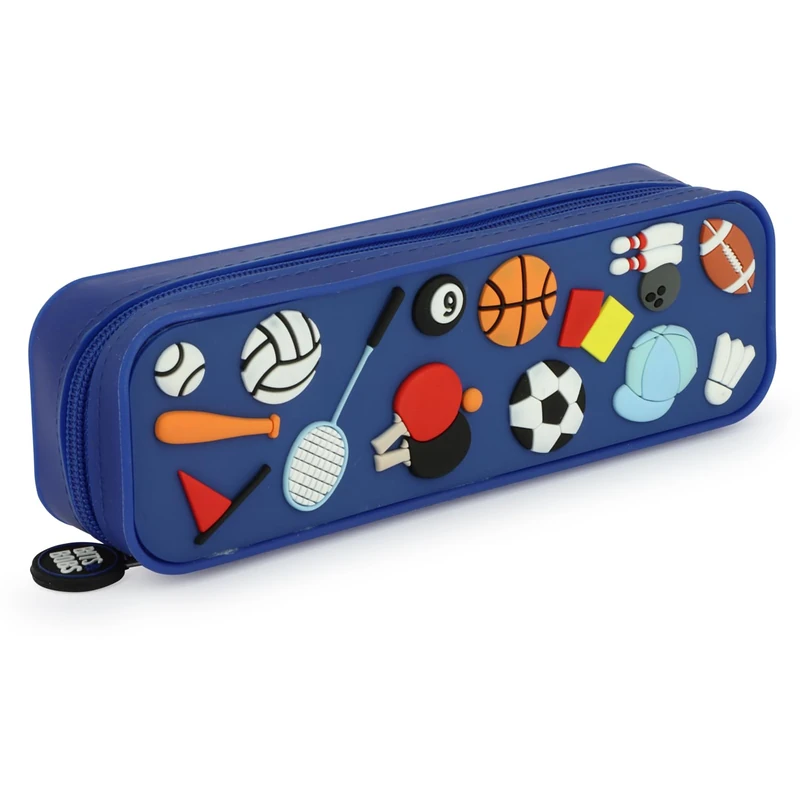 Grafoplás bits&Bobs Silicone School Case Silicone 3D bits&Bobs, 20x6.5x4.5cm, Blue, 20x6,5x4,5cm, Bits&Bobs 3D Silicone School Pencil Case