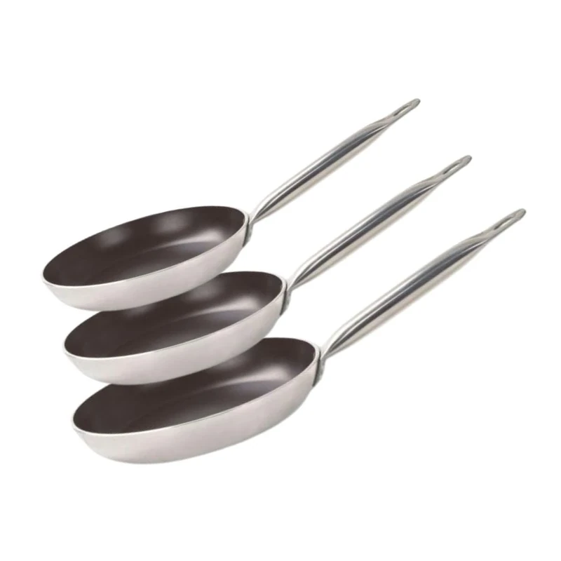 Elo 9804150 Set of 3 Frying Pans Aluminium, Frying Pan, Induction Frying Pan, Non-Stick Frying Pan, Pfas-Free Pan, Aluminium, Ceramic, Stainless Steel, 32 x 5.5 cm