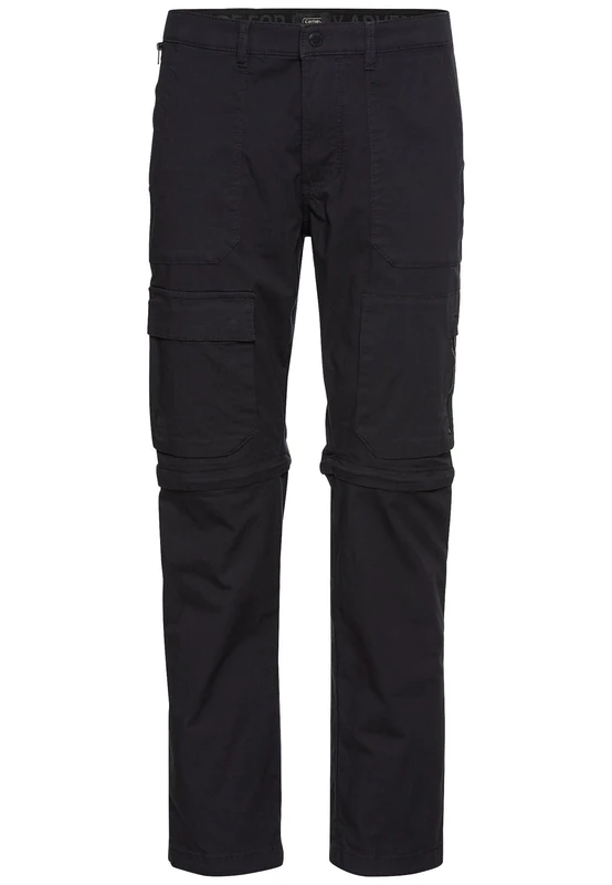 camel active Men's Zip-Off Cargo Trousers in Relaxed Fit, darkblue, 38 W/30 L