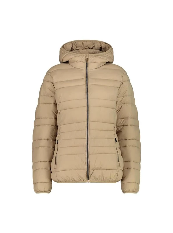 CMP Women's Giacca Da Donna in Nylon Con Cappuccio Fisso Jacket with Fixed Hood, Sesame, 46