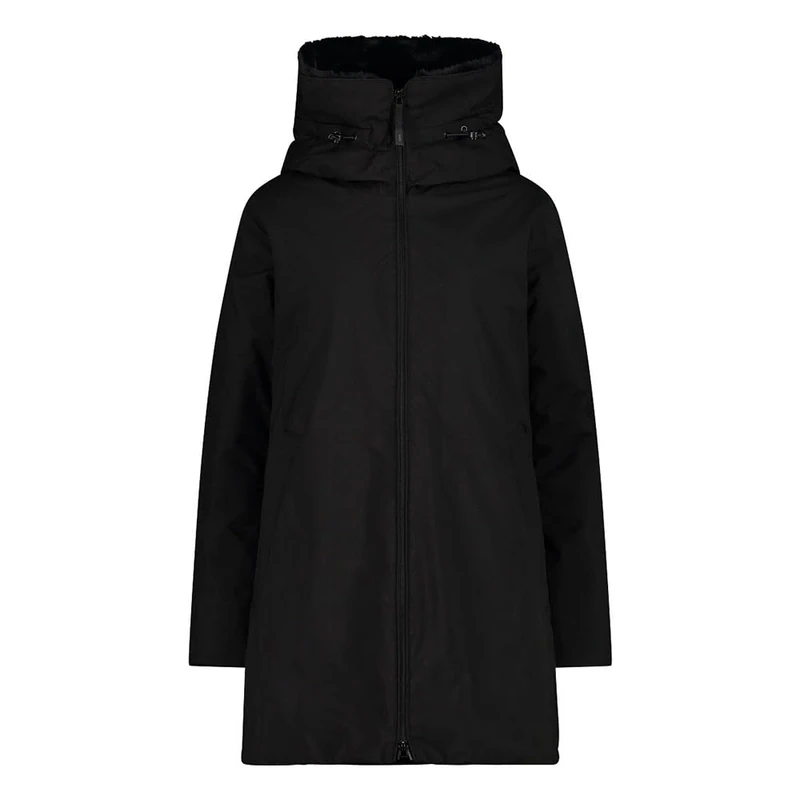 CMP Women's Parka Da Donna Con Cappuccio Fisso Fixed Hood, Black, 42