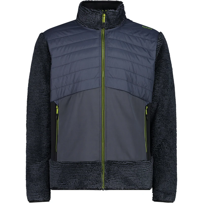 CMP Men's Giacca Da Uomo Ibrida in Pile Highloft Hybrid Fleece Jacket, Titanium, 46