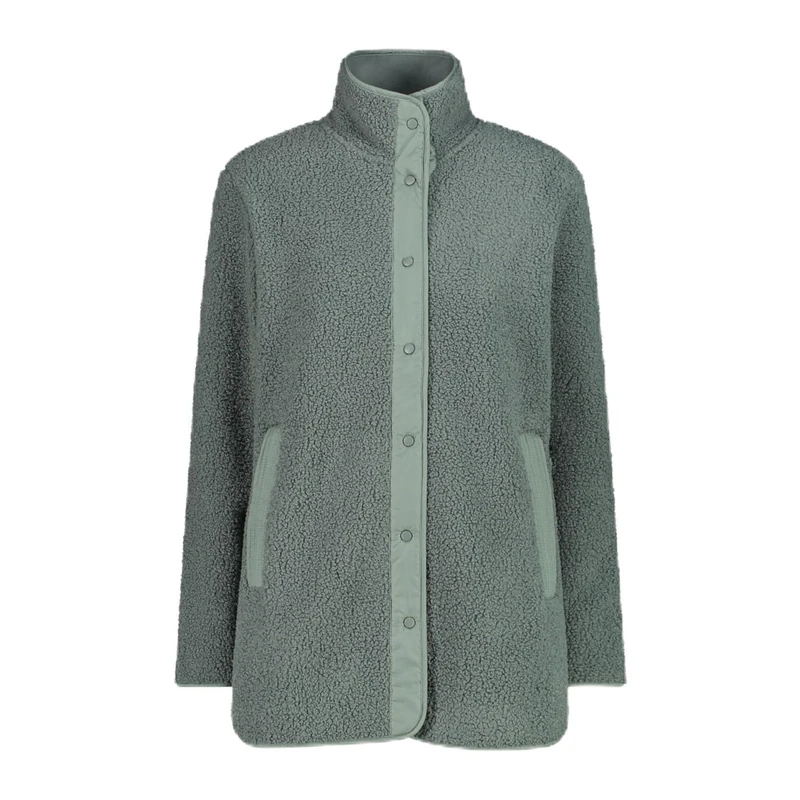 CMP Women's Giacca Lunga Da Donna in Pile Teddy Highloft Fleece Long Jacket, Mineral, 42
