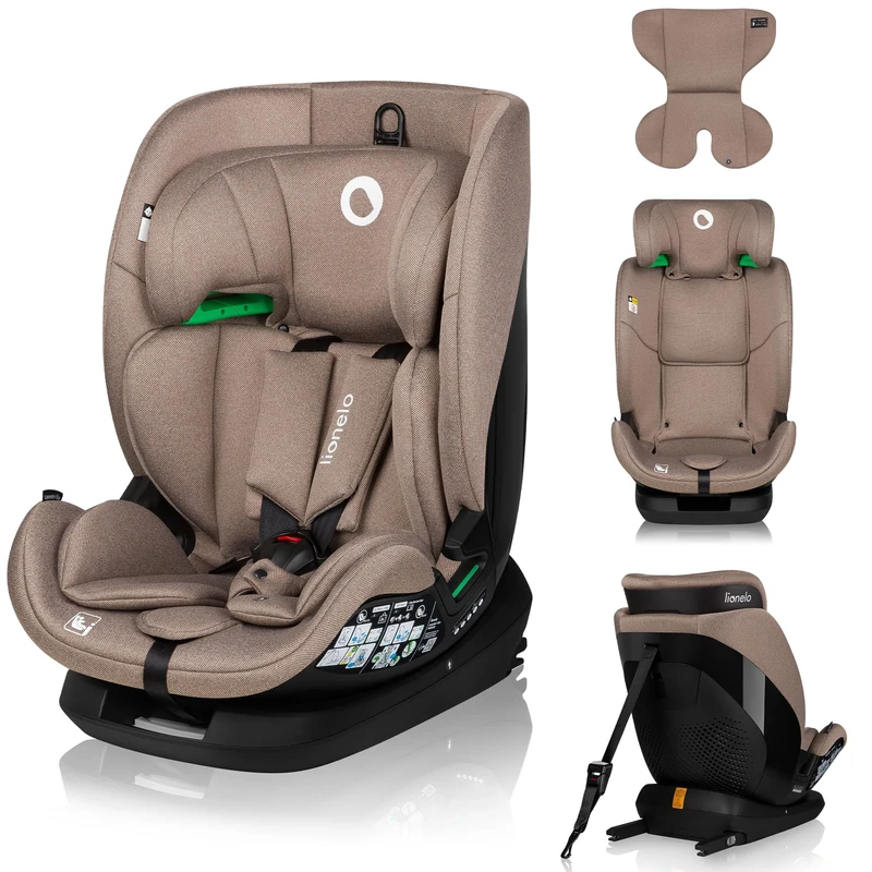 LIONELO Lavender I-Size Car Seat 76-150cm with ISOFIX & Top Tether Installation Enhanced Safety with Steel Reinforced Frame, Adjustable Headrest, Reclinable, Ventilated, Washable