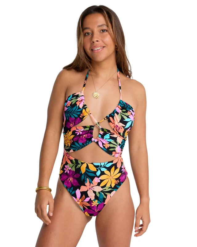Billabong Bandeau One-Piece Swimsuit SOL Searcher ONE Piece Young Womens Blue M